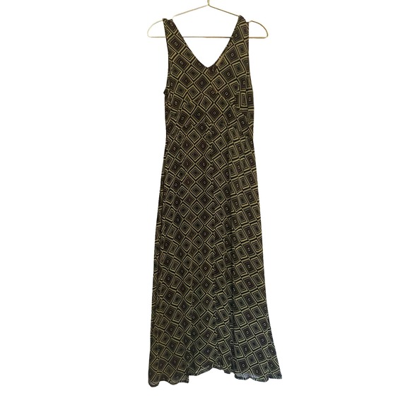 Saint Tropez West Dresses & Skirts - SAINT TROPEZ Geometric Print Maxi Dress V Neck Sleeveless Women Size M